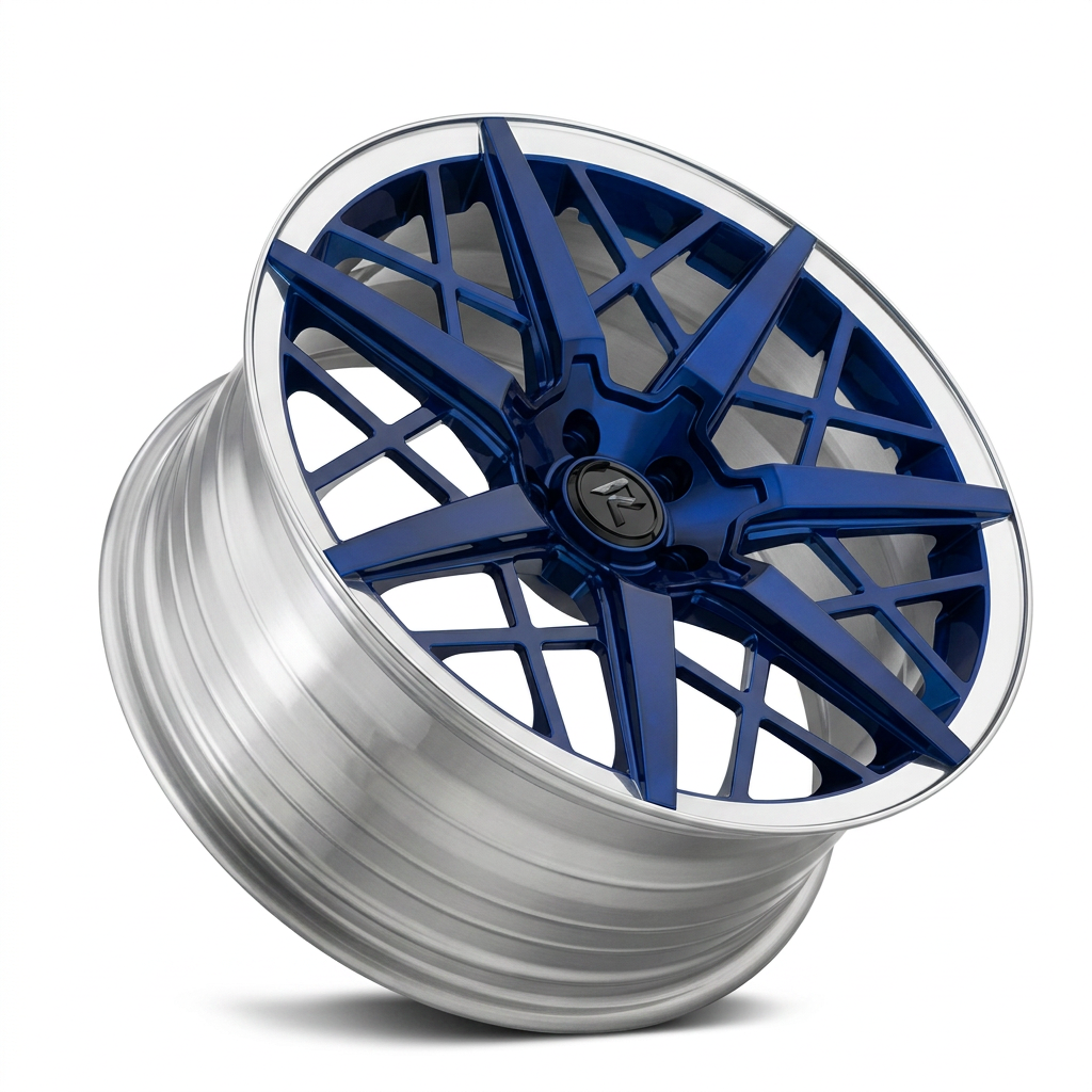 RZR LXXII forged wheel — Candy Blue / Polished Lip