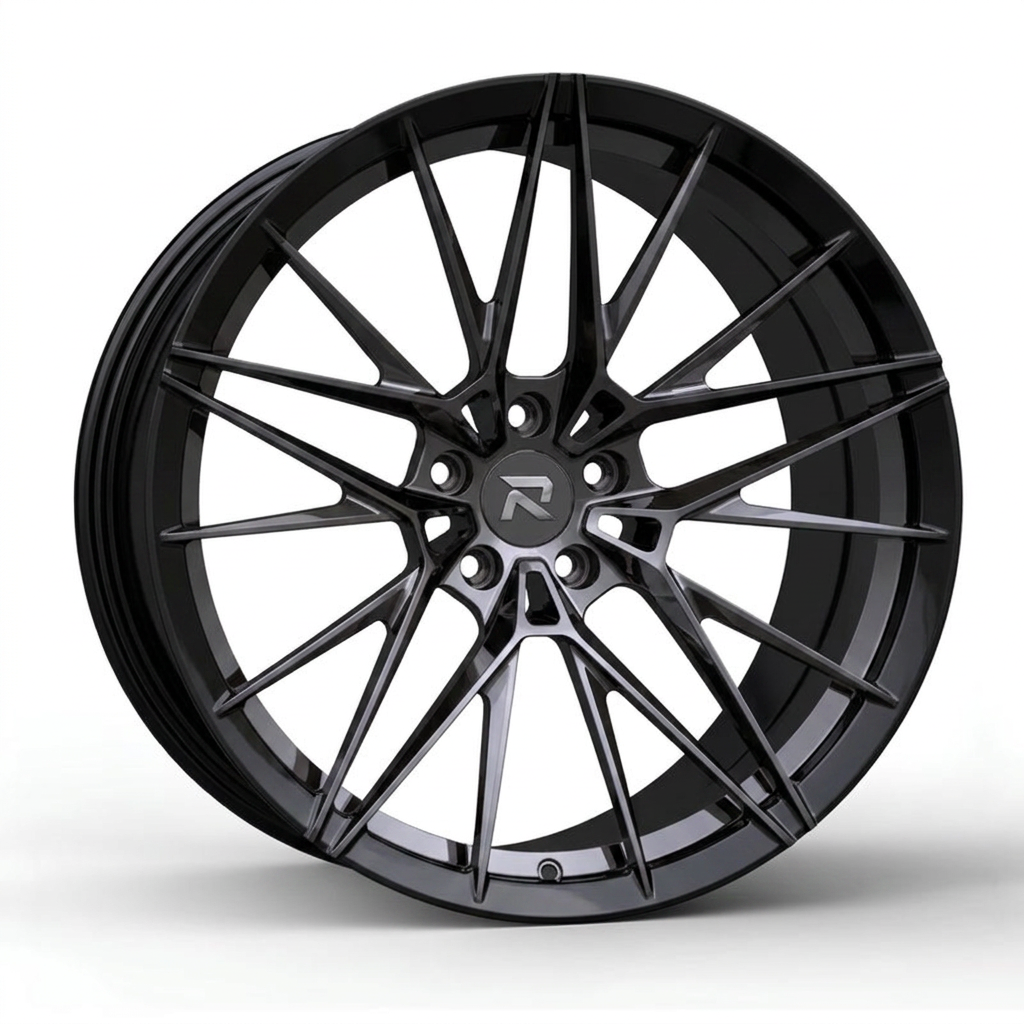 RZR CLXXXVII forged wheel — Smoked Chrome / Gloss Black