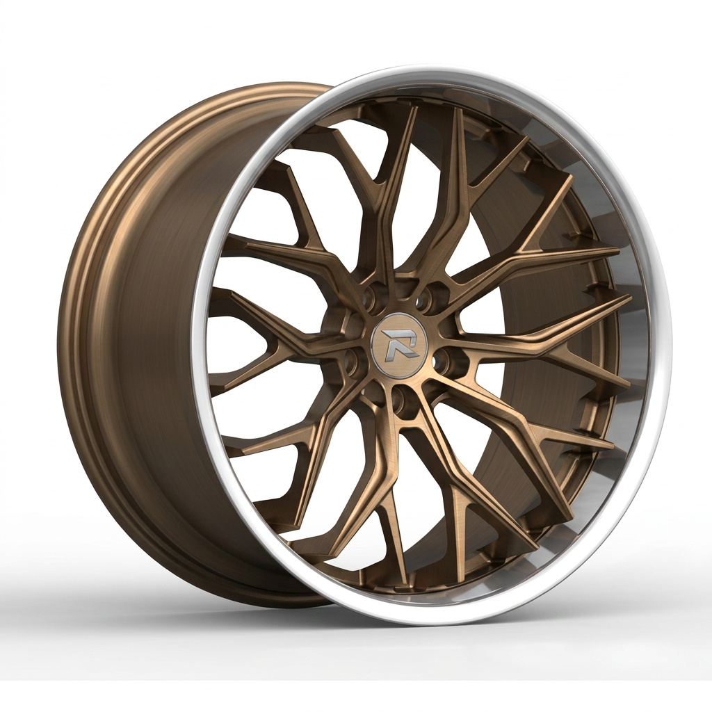 RZR CXCVI forged wheel — Brushed Bronze / Polished Lip