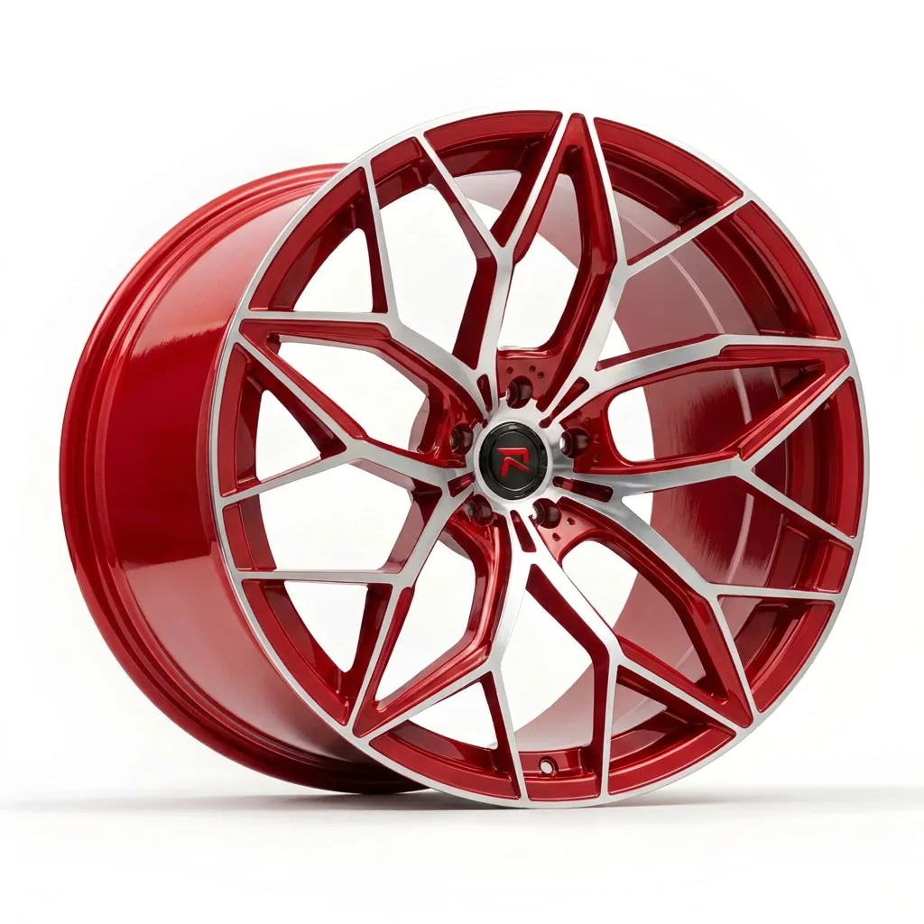 RZR XI forged wheel — Candy Red / Machined Face