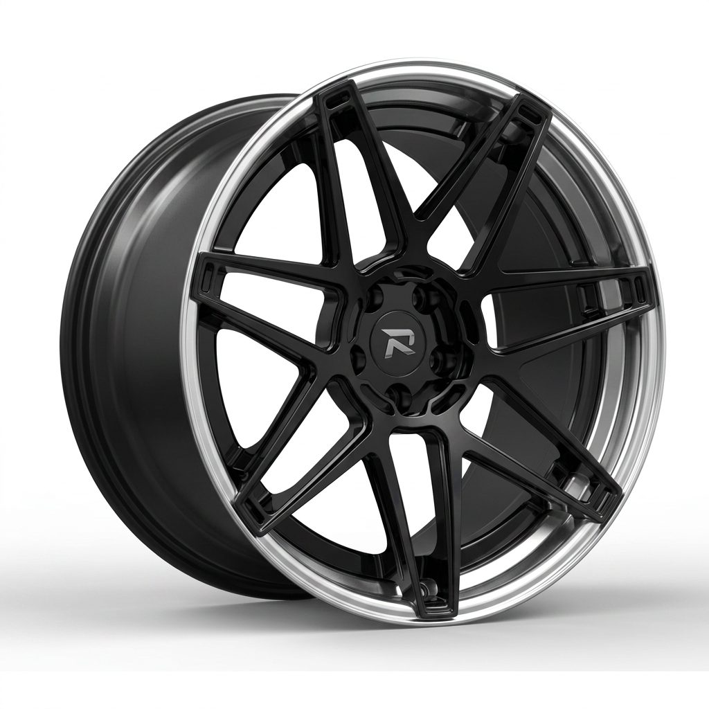 RZR CLXIV forged wheel — Gloss Black / Polished Lip