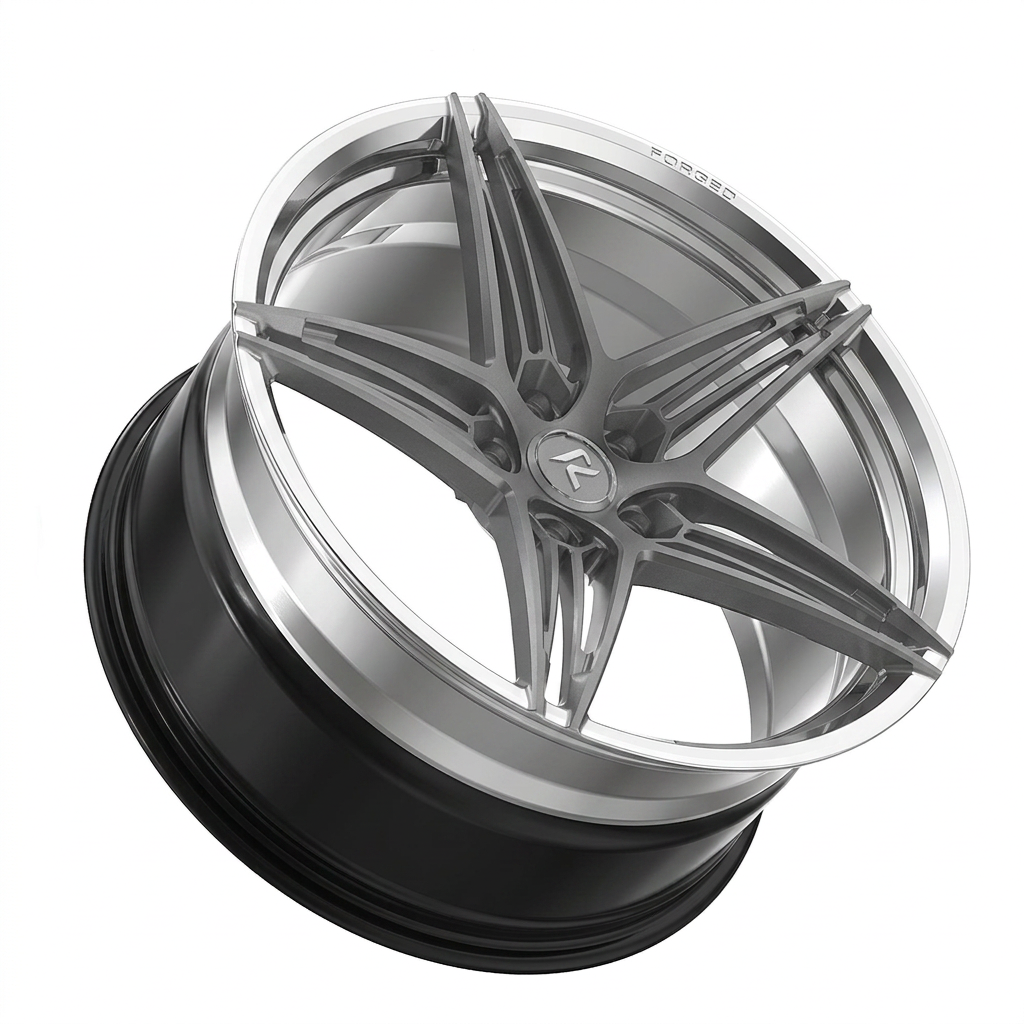RZR LXXX forged wheel — Frozen Grey Matte / Polished Lip
