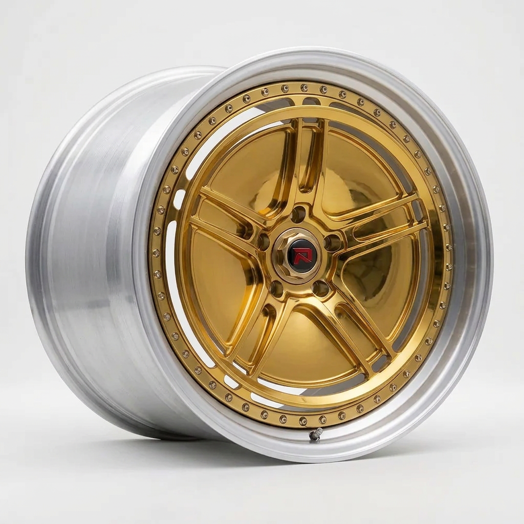 RZR XL forged wheel — Gloss Gold / Machined Lip