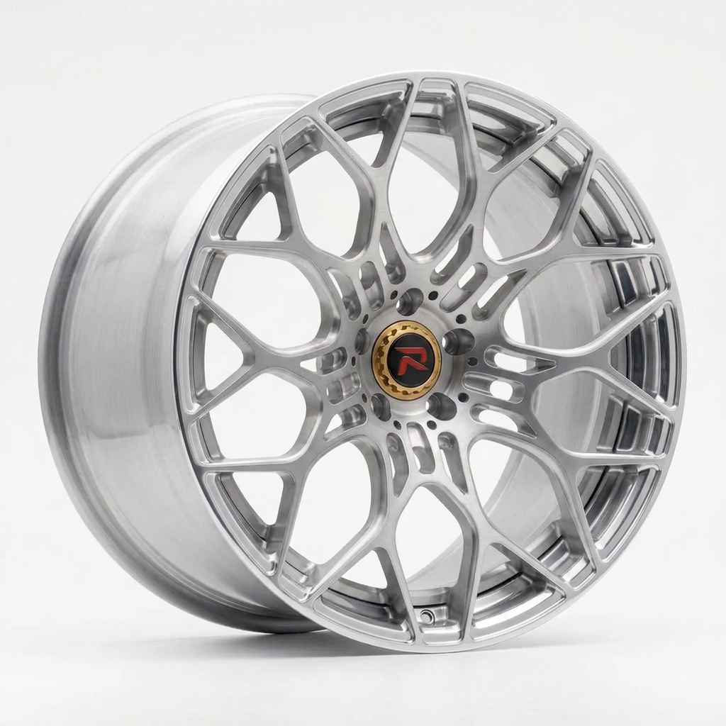 RZR XLV forged wheel — Brushed Silver / Polished Lip