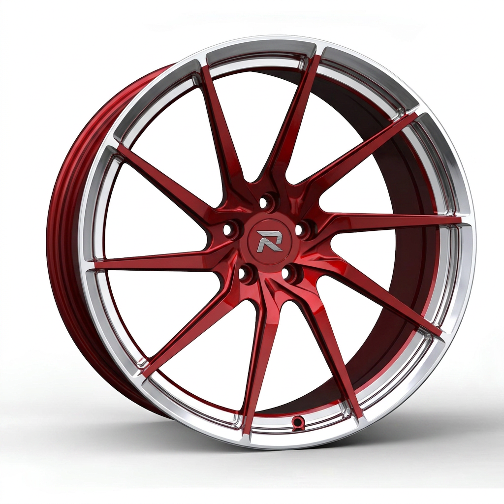 RZR CCIV forged wheel — Candy Red / Polished Lip