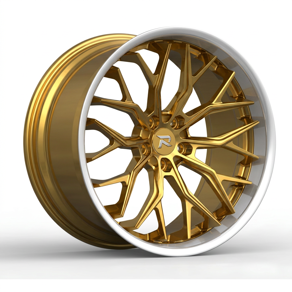 RZR CXCVI forged wheel — Gloss Gold / Machined Lip