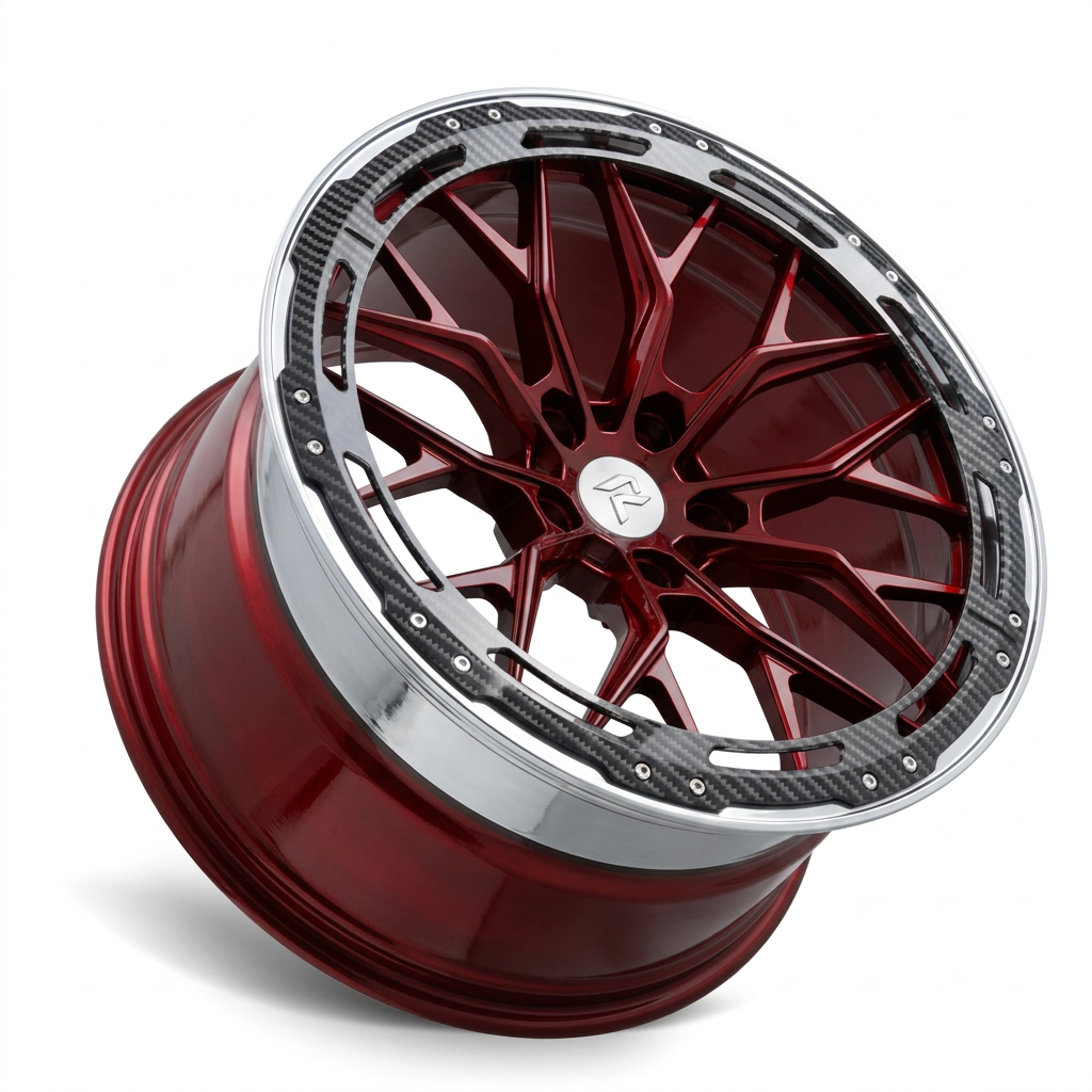 RZR LXXXVII forged wheel — Candy Red / Polished Lip