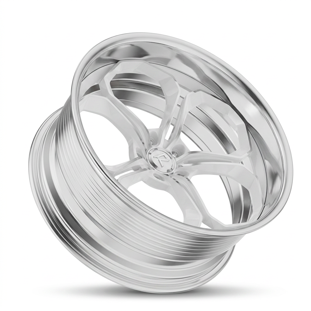 RZR LXIV forged wheel — Gloss White / Polished Lip