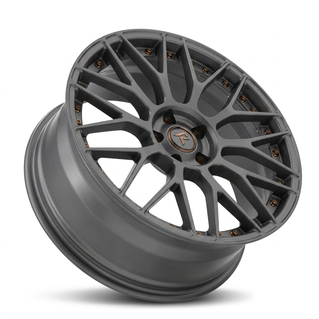 RZR LXXXIX forged wheel — Matte Anthracite / Bronze Hardware
