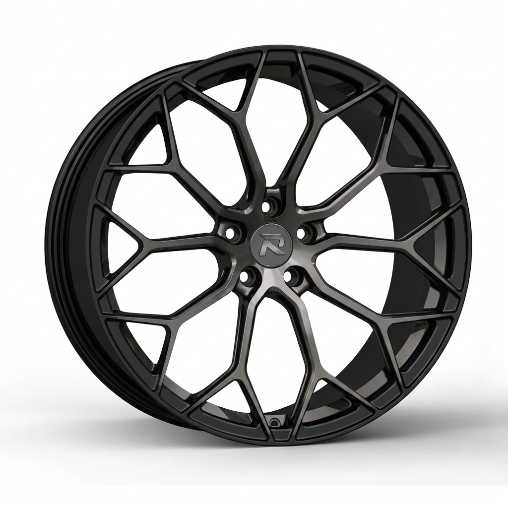 RZR CLXXXVIII forged wheel — Smoked Chrome / Gloss Black