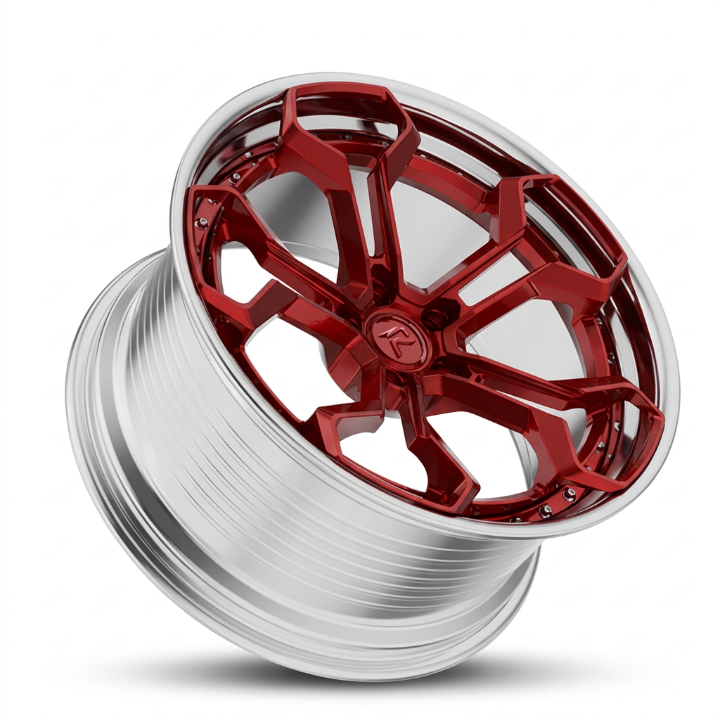 RZR LX forged wheel — Candy Red / Polished Lip