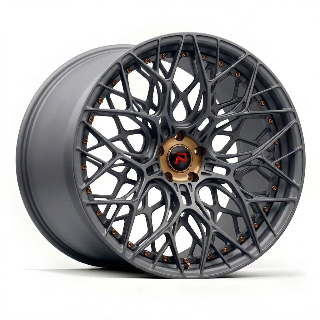 RZR LIII forged wheel — Matte Anthracite / Bronze Hardware