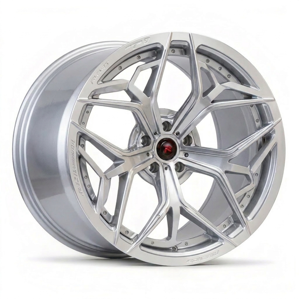 RZR XIII forged wheel — Full Brushed Silver / Polished Face