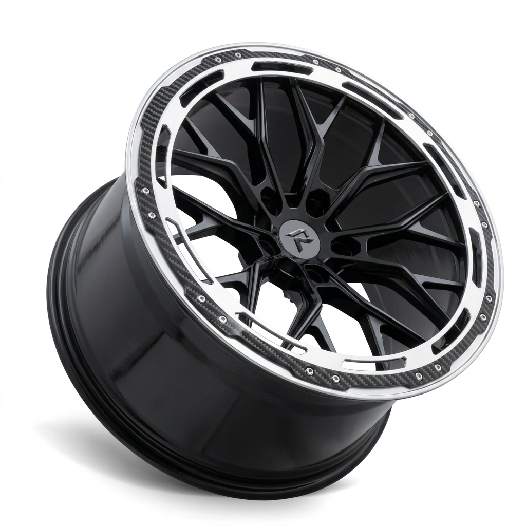 RZR LXXXVII forged wheel — Gloss Black / Polished Lip