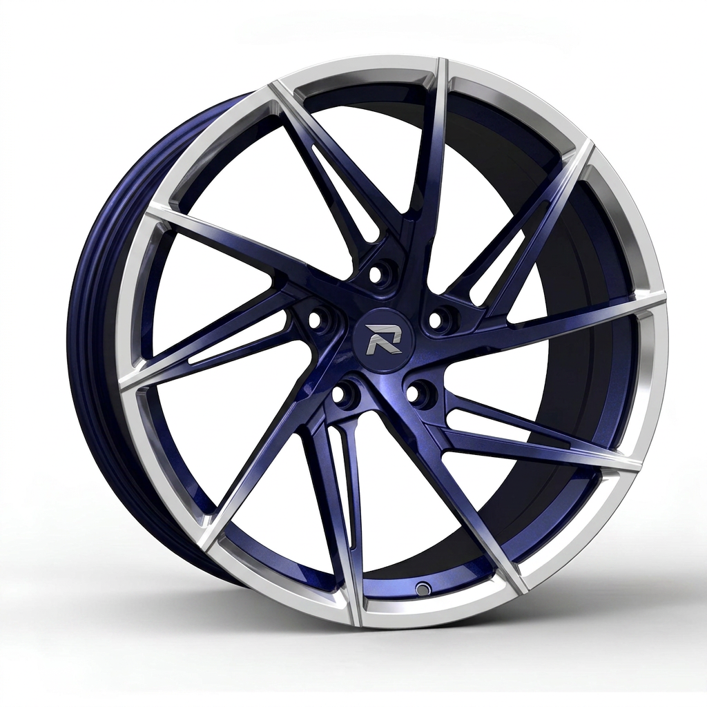 RZR CXII forged wheel — Midnight Blue Pearl / Polished Lip