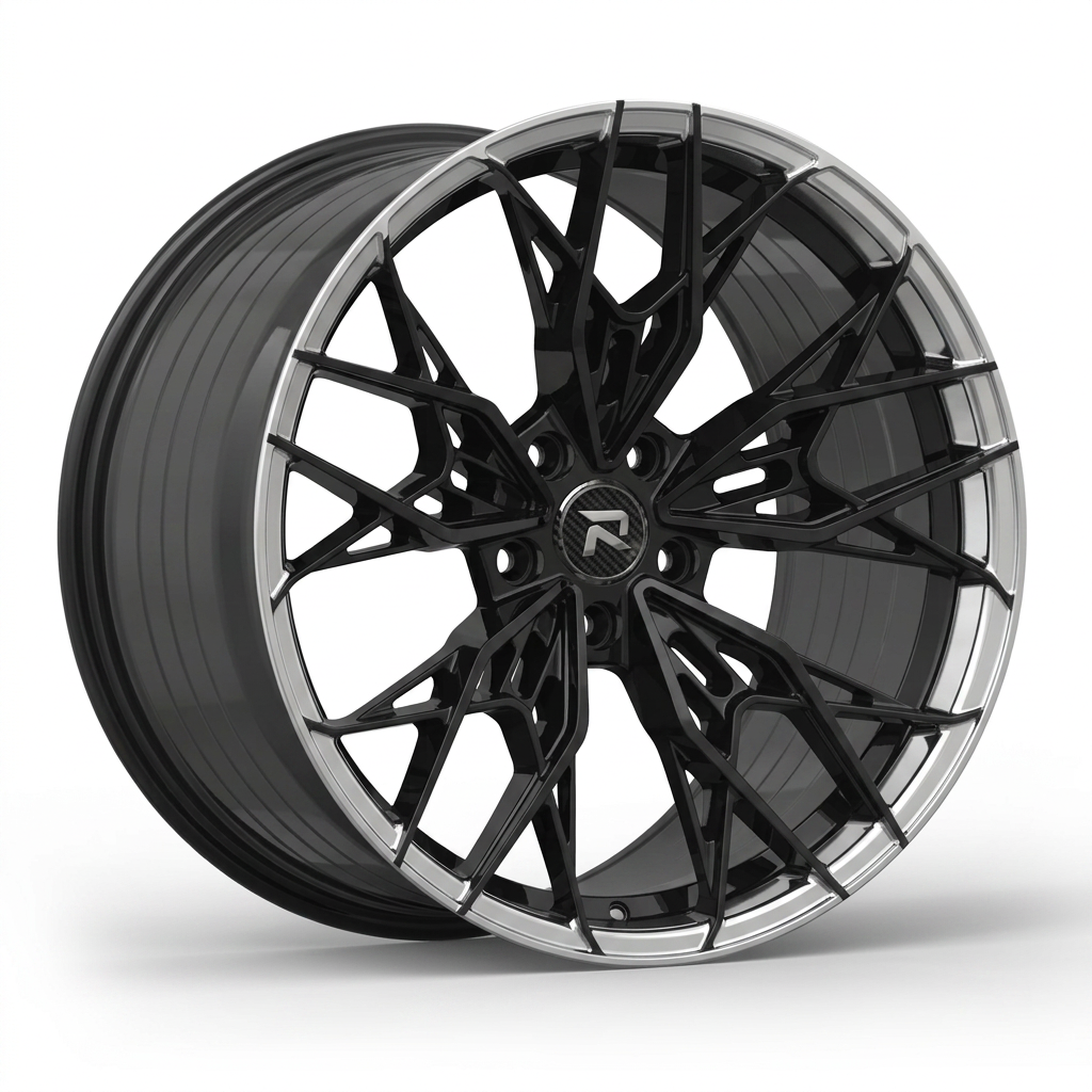 RZR CXXXVII forged wheel — Gloss Black / Polished Lip