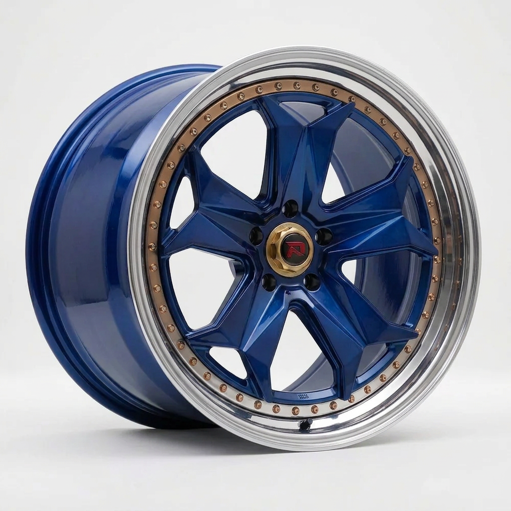 RZR XXXIV forged wheel — Candy Blue / Polished Lip