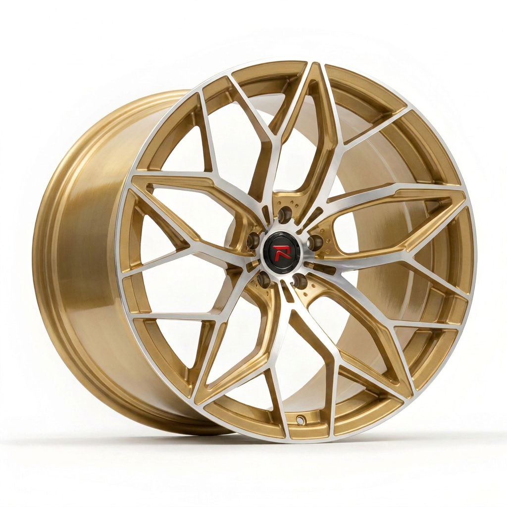 RZR XI forged wheel — Brushed Gold / Machined Face