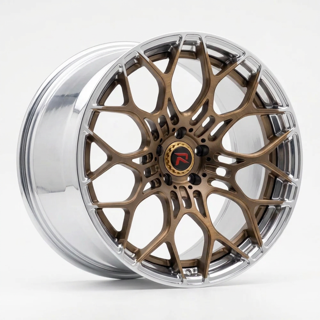 RZR XLV forged wheel — Brushed Bronze / Polished Lip