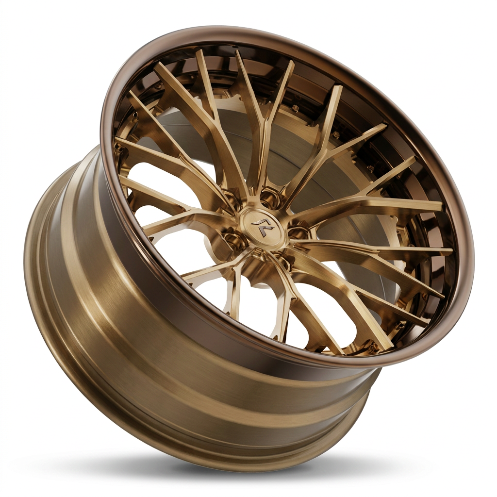 RZR III forged wheel — Brushed Gold / Gloss Bronze Lip