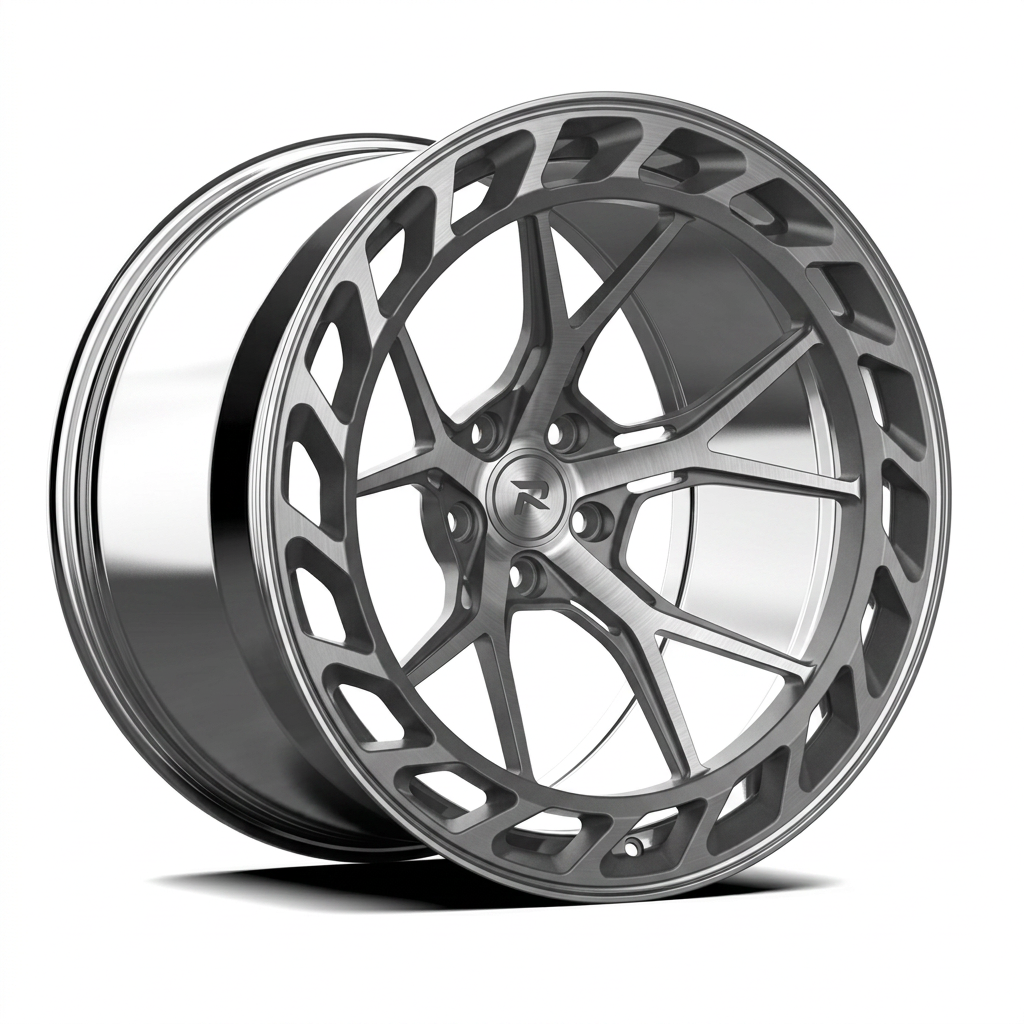 RZR CLXXXV forged wheel — Graphite Machined / Polished Lip