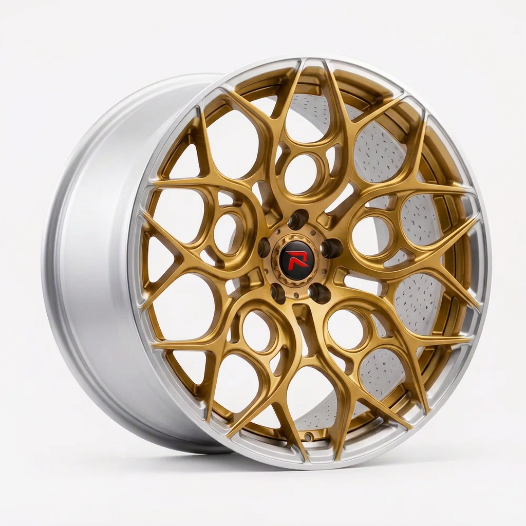 RZR XXXVI forged wheel — Gloss Gold / Machined Lip