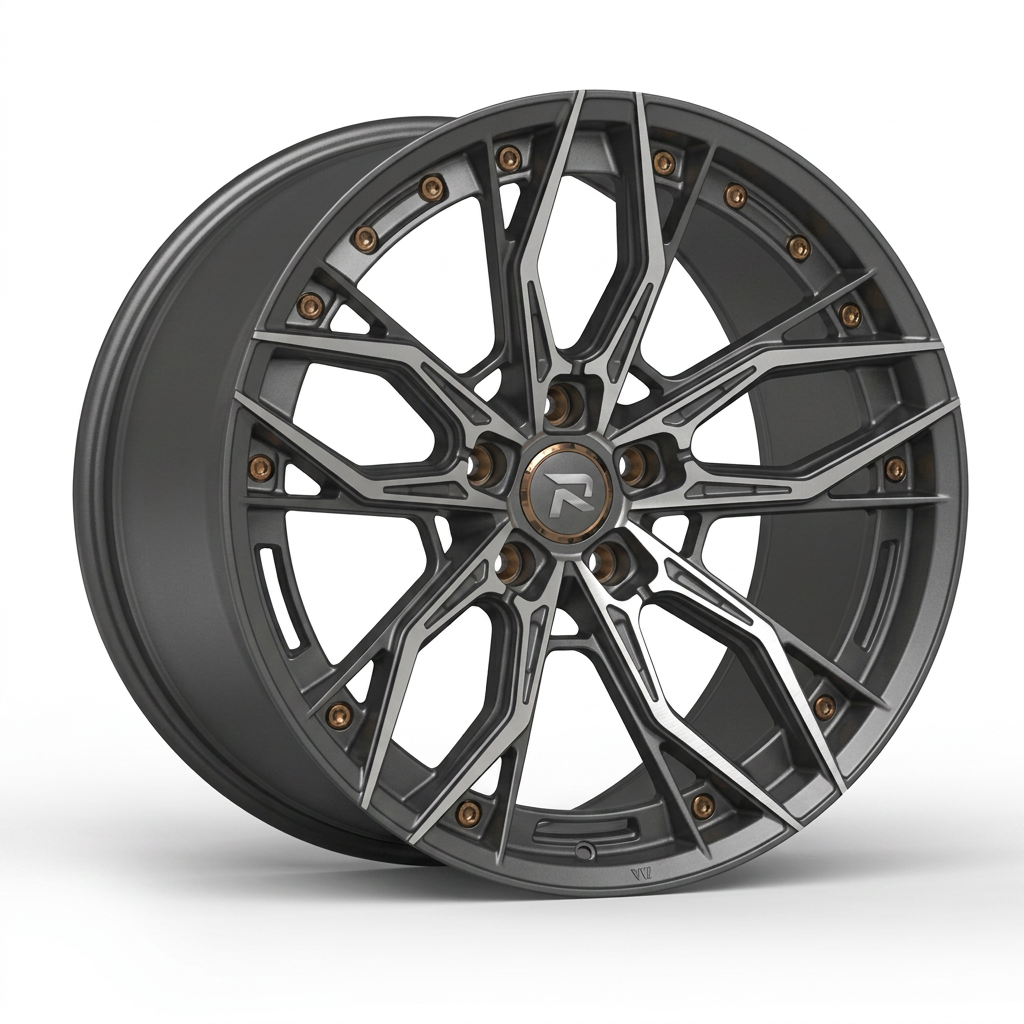 RZR CXXXV forged wheel — Matte Anthracite / Bronze Hardware