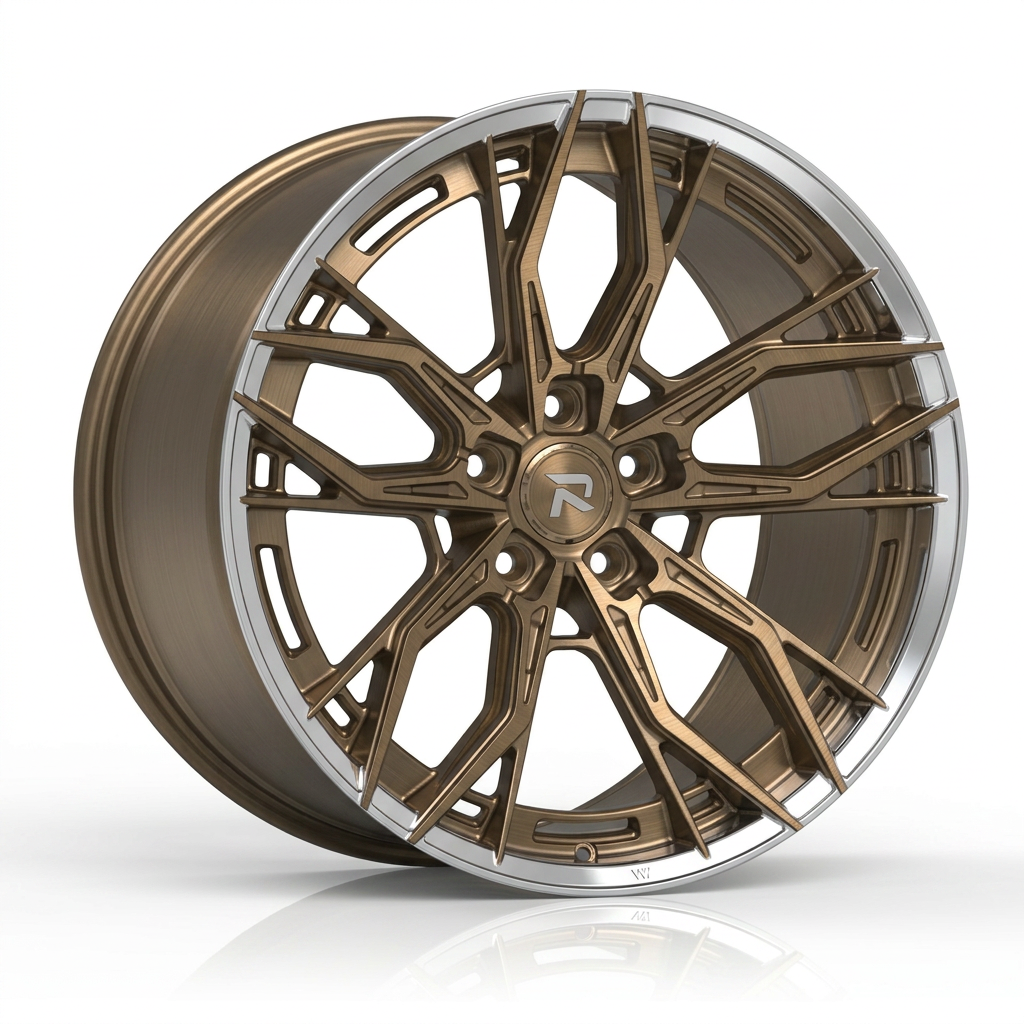 RZR CXXXV forged wheel — Brushed Bronze / Polished Lip