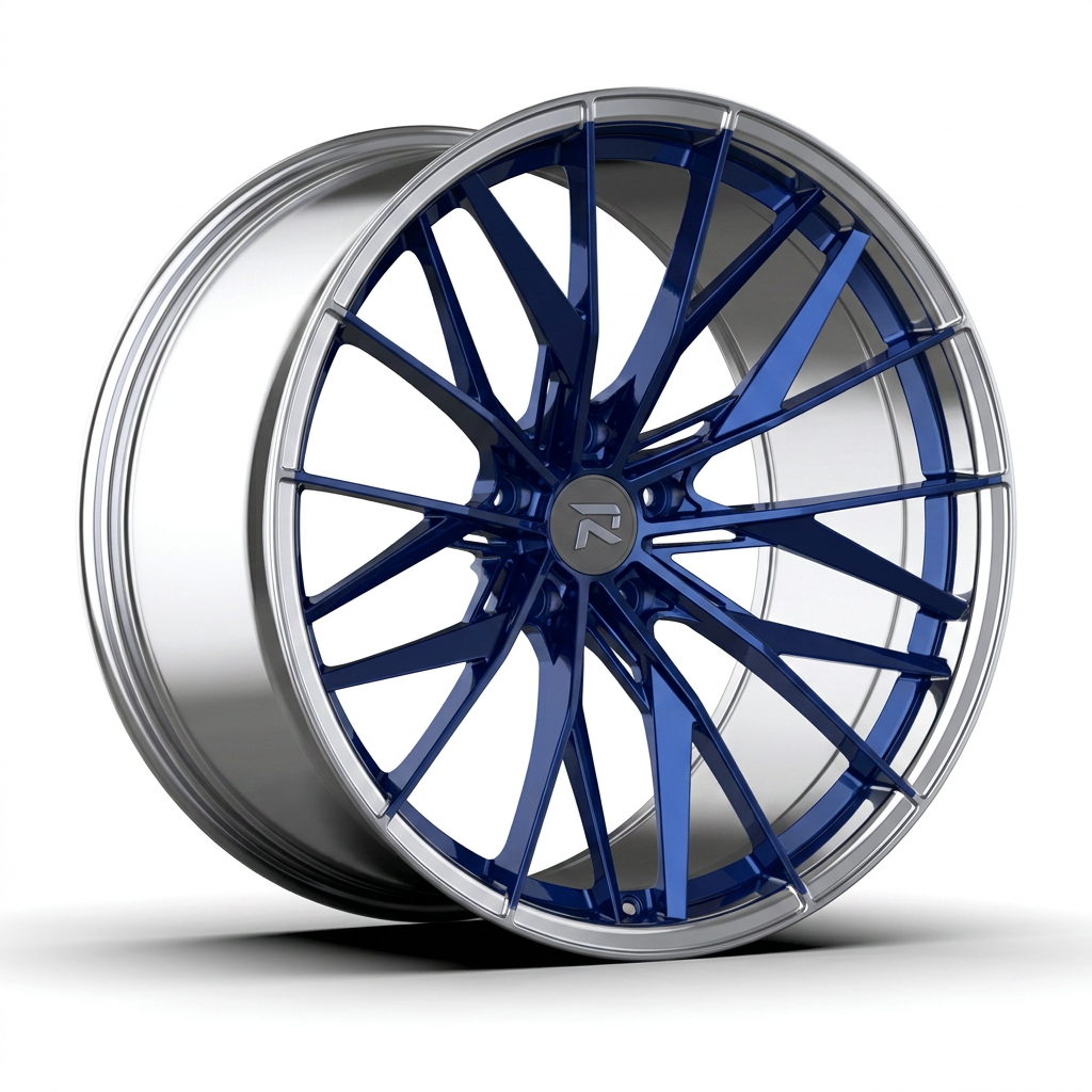RZR CXXXVIII forged wheel — Candy Blue / Polished Lip