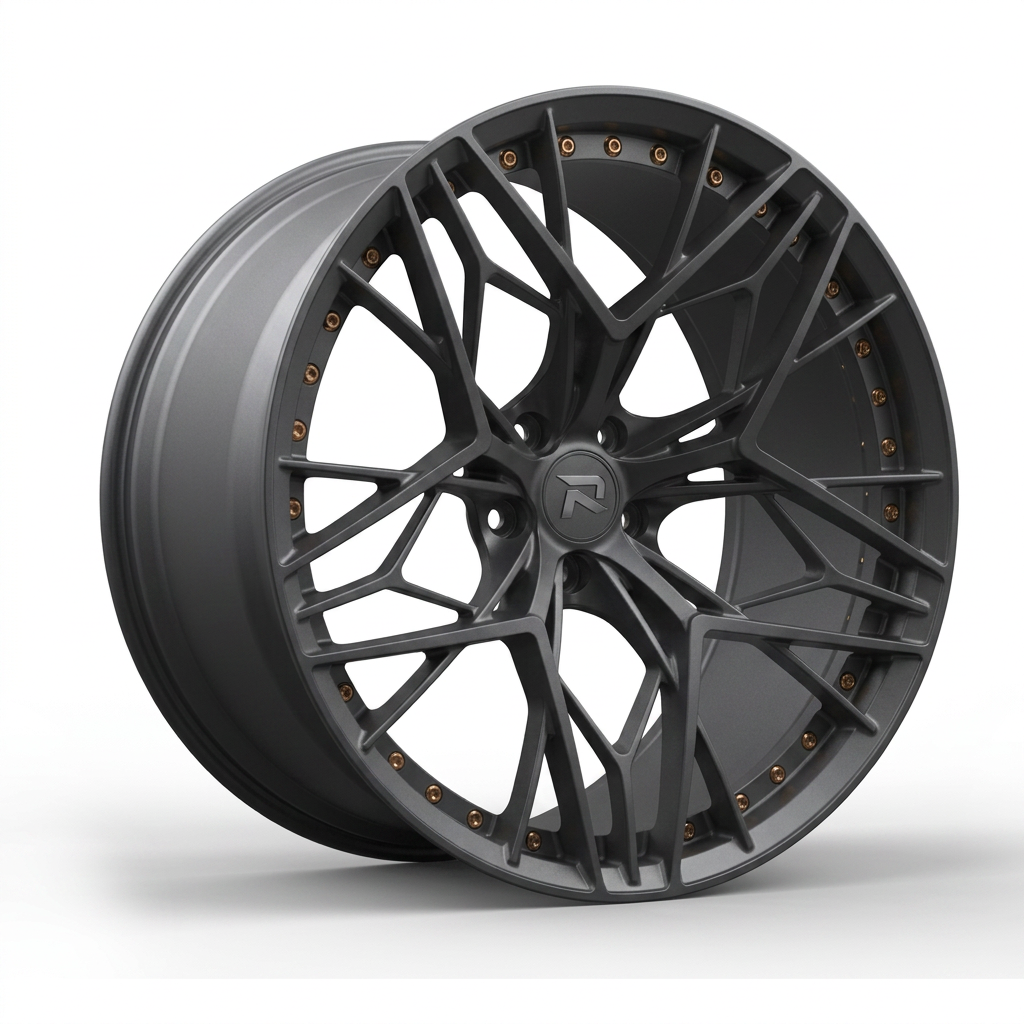 RZR CLXVIII forged wheel — Matte Anthracite / Bronze Hardware
