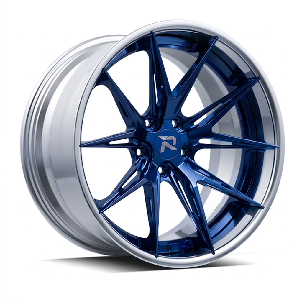 RZR XCII forged wheel — Candy Blue / Polished Lip