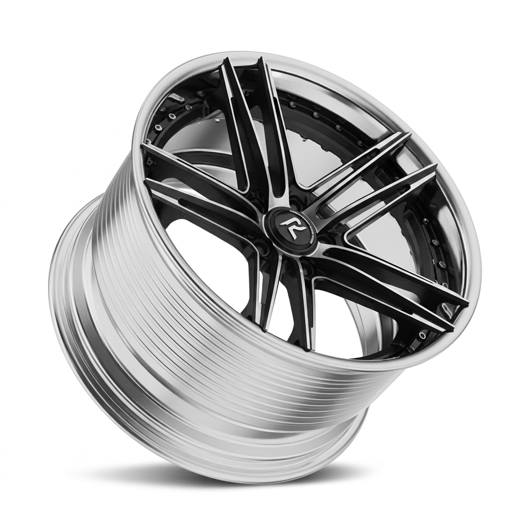 RZR LXIX forged wheel — Matte Black / Milled Edges
