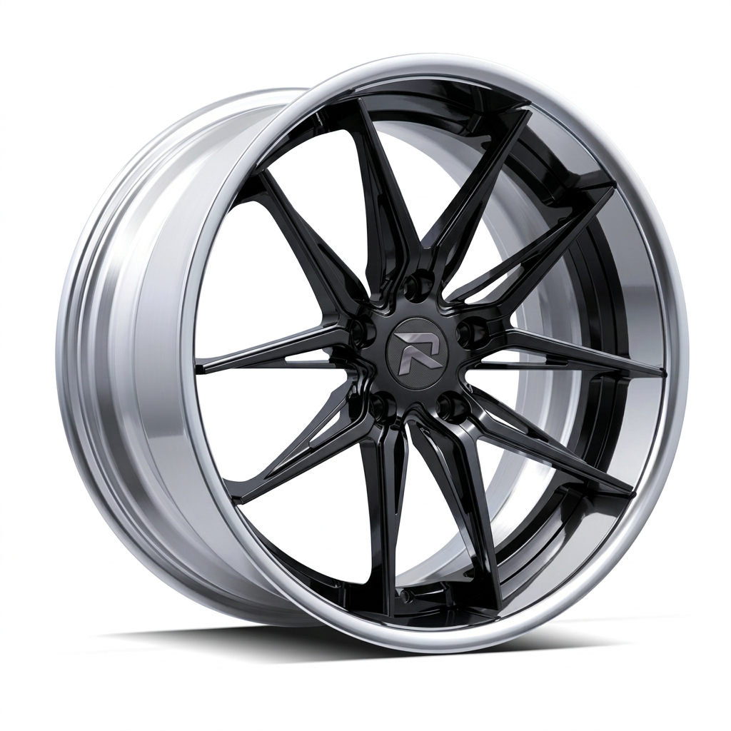 RZR C forged wheel — Gloss Black / Polished Lip