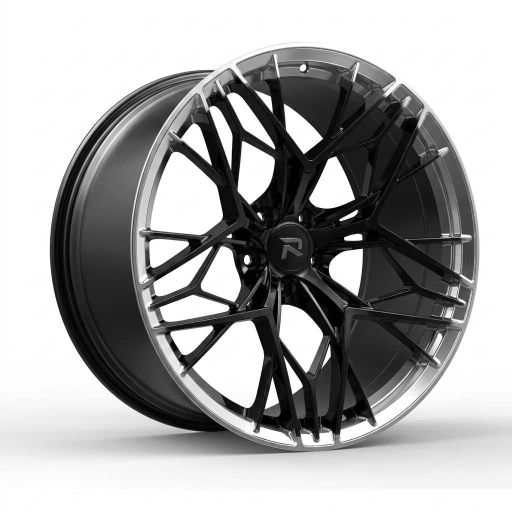 RZR CLXVIII forged wheel — Gloss Black / Polished Lip