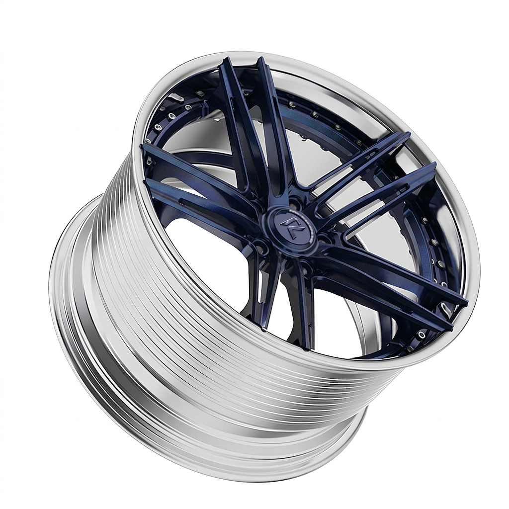 RZR LXIX forged wheel — Midnight Blue Pearl / Polished Lip