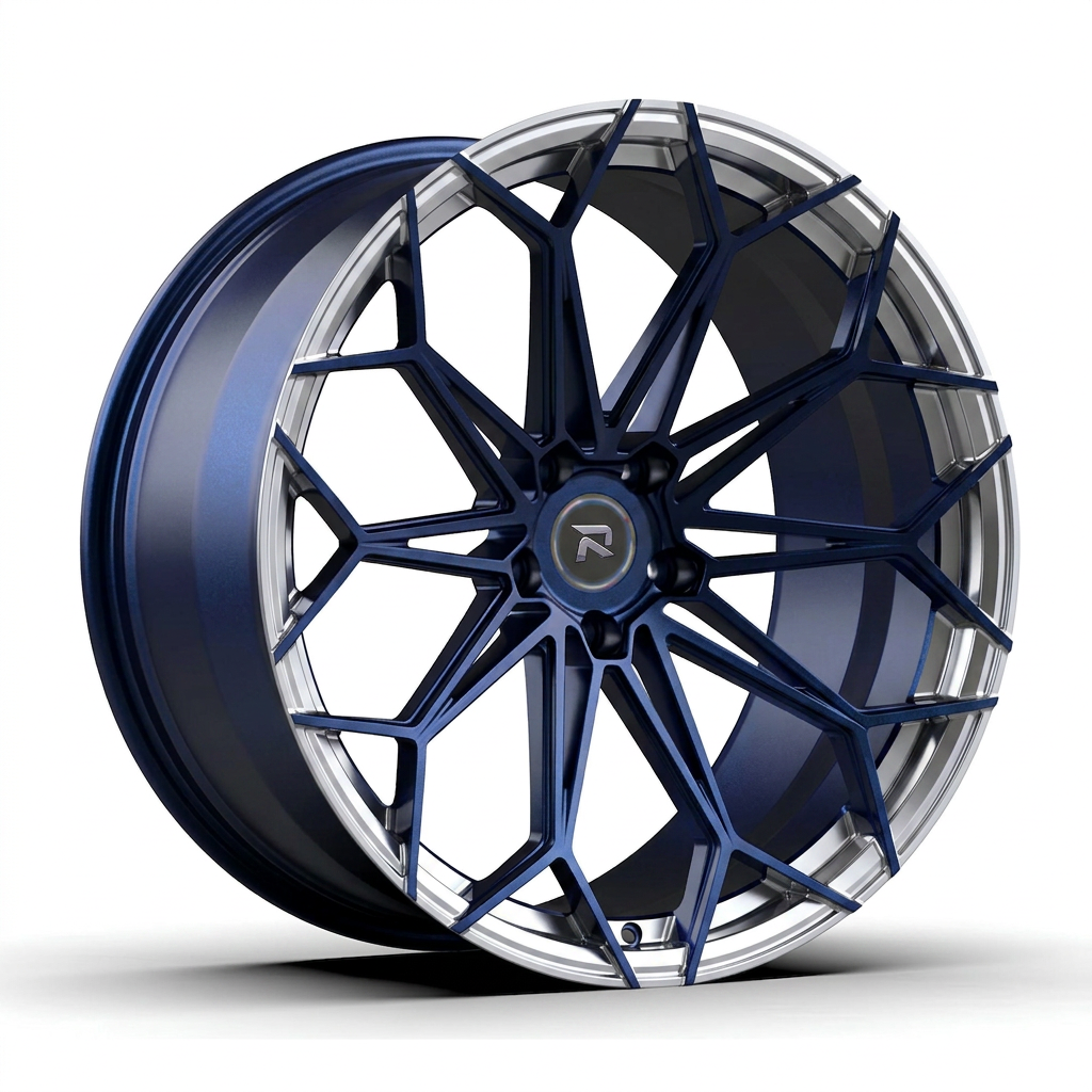 RZR CXXV forged wheel — Midnight Blue Pearl / Polished Lip