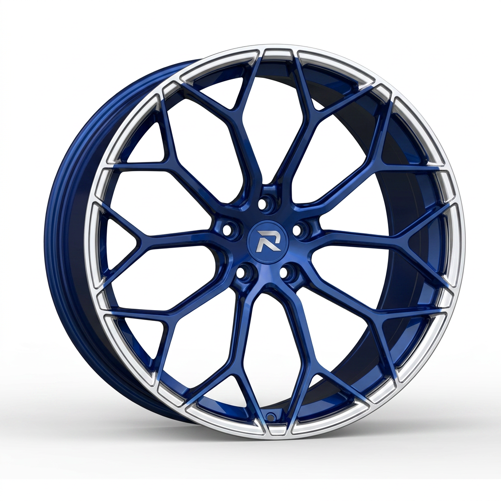 RZR CLXXXVIII forged wheel — Candy Blue / Polished Lip