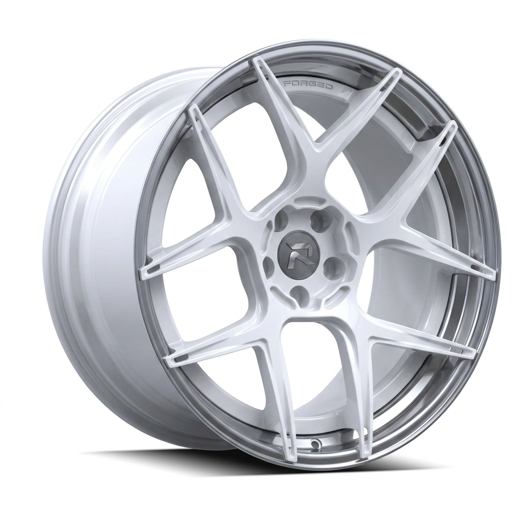 RZR CVIII forged wheel — Gloss White / Polished Lip