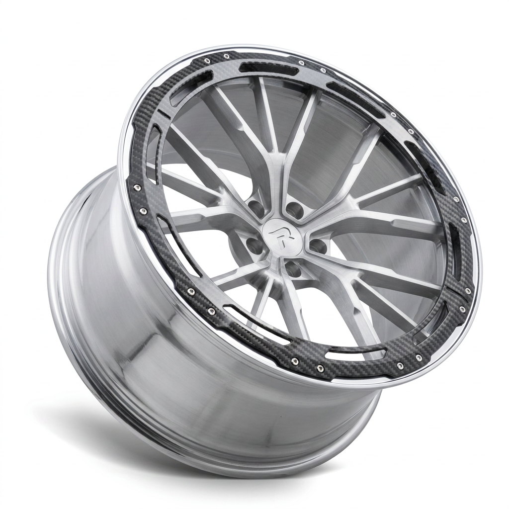 RZR LXXXIV forged wheel — Brushed Silver / Polished Lip