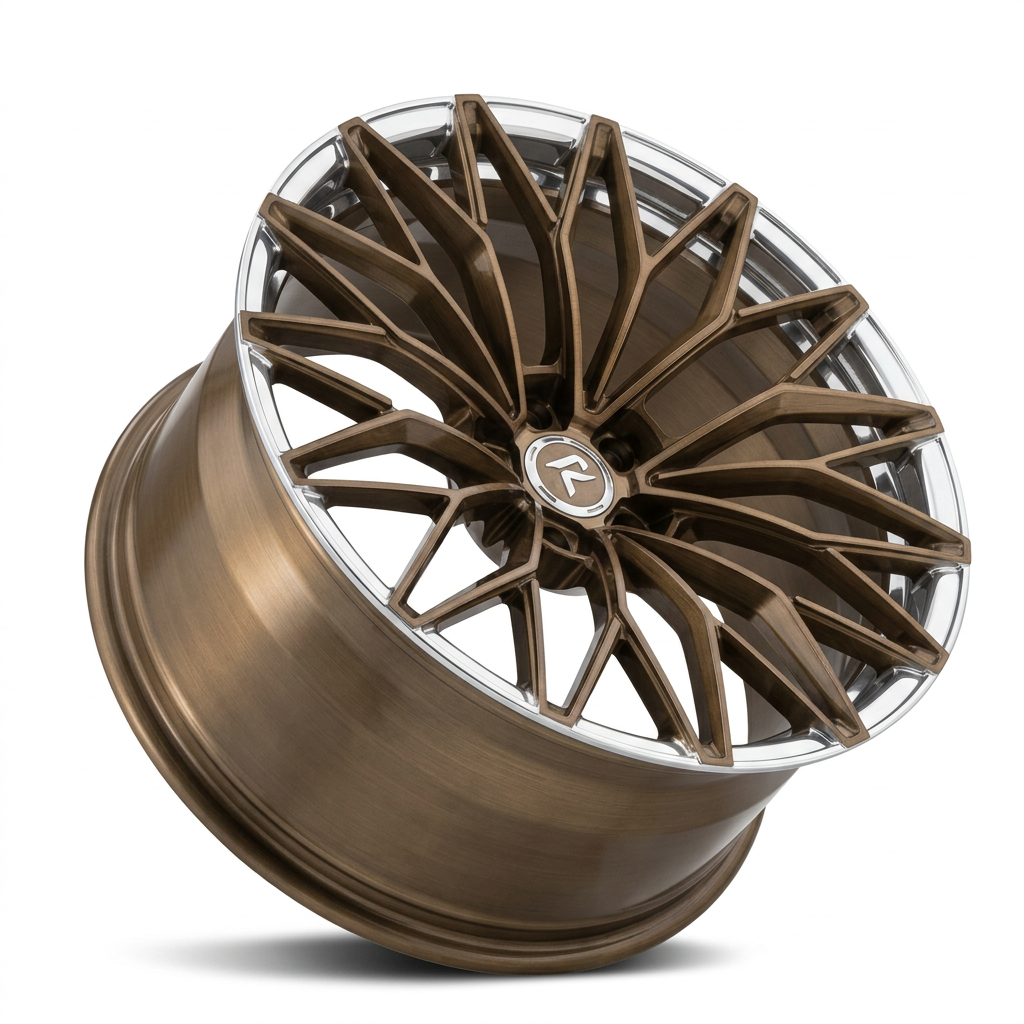 RZR LXXIX forged wheel — Brushed Bronze / Polished Lip
