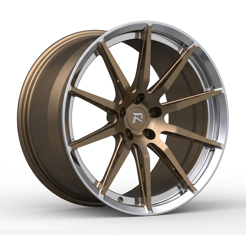 RZR CXCVIII forged wheel — Brushed Bronze / Polished Lip