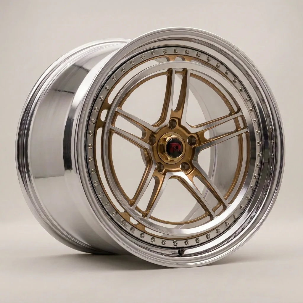 RZR LVII forged wheel — Brushed Bronze / Machined Face