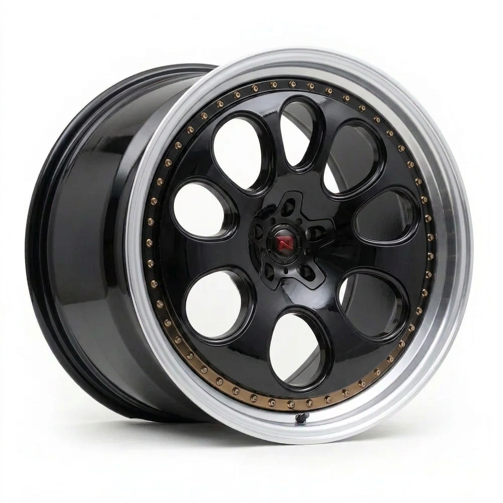 RZR XXIV forged wheel — Gloss Black / Polished Lip