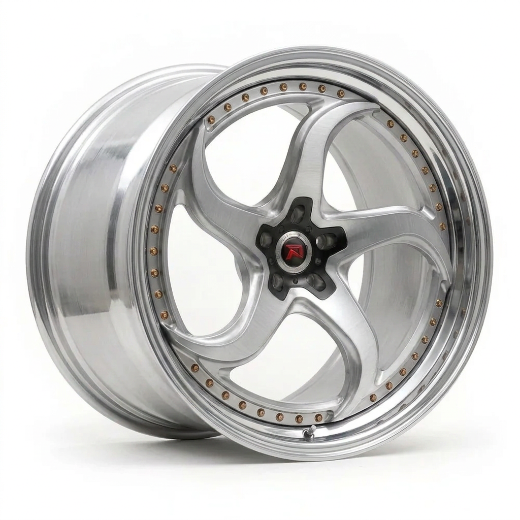 RZR XXVII forged wheel — Brushed Silver / Polished Lip