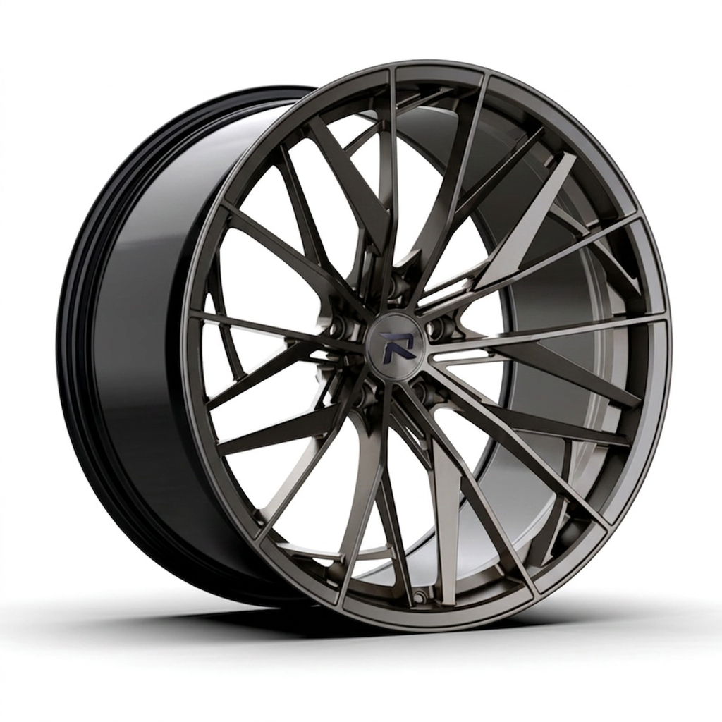 RZR CXXXIV forged wheel — Smoked Chrome / Gloss Black