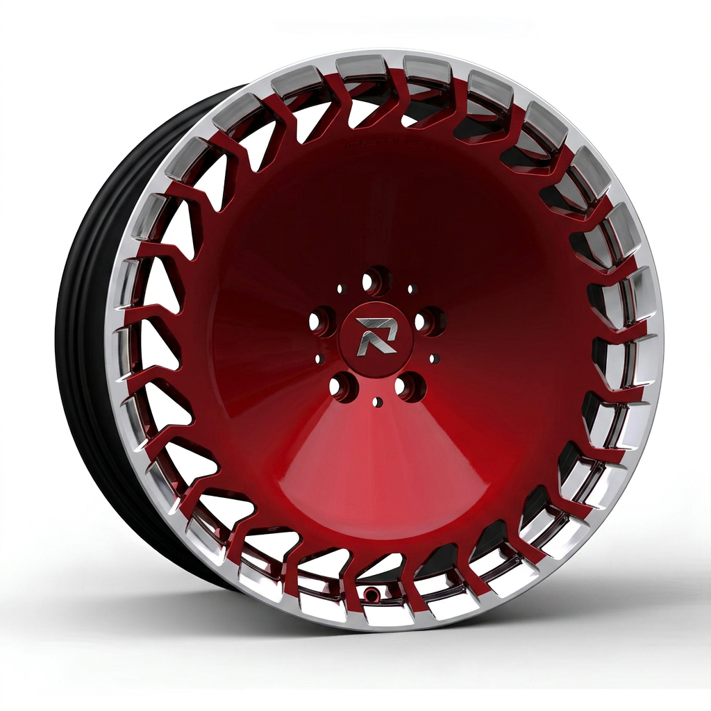 RZR CCIII forged wheel — Candy Red / Polished Lip