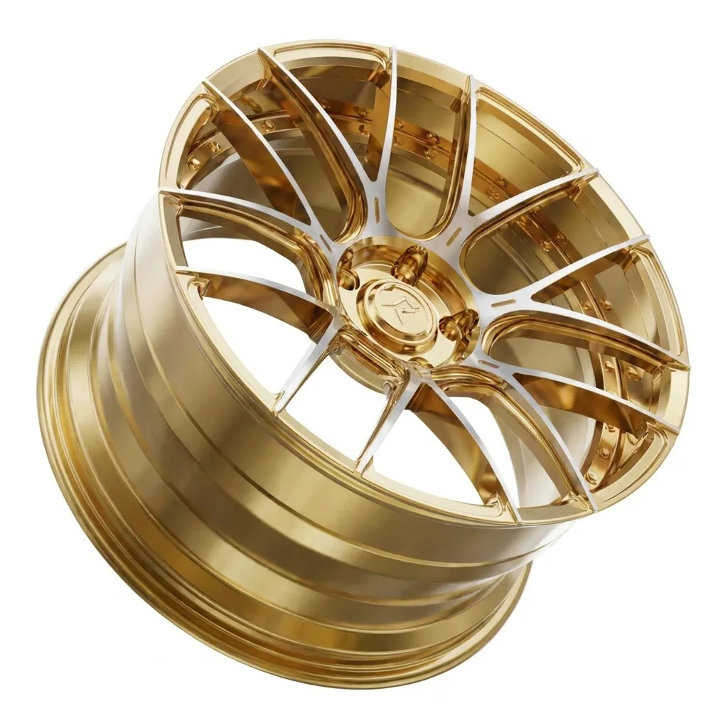 RZR II forged wheel — Polished Gold / Machined Face