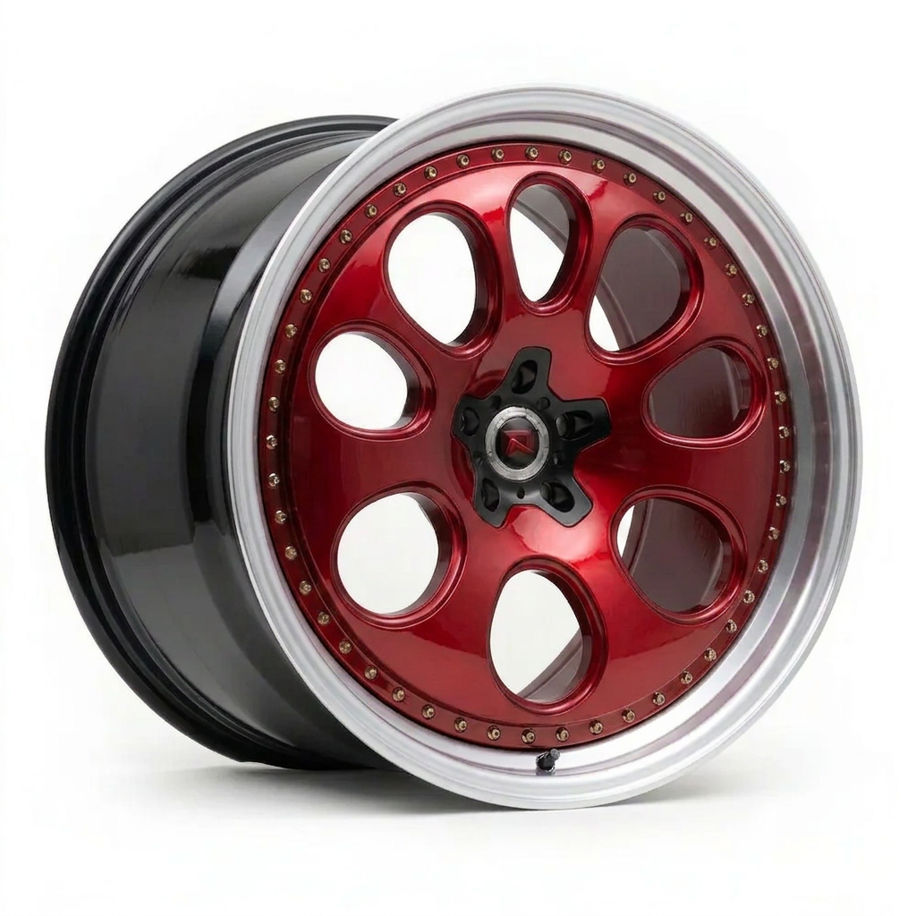 RZR XXIV forged wheel — Candy Red / Polished Lip