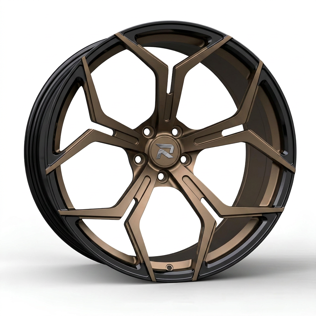 RZR CLXXV forged wheel — Satin Bronze / Gloss Black Lip