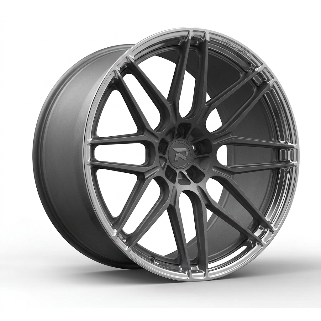 RZR CXVIII forged wheel — Frozen Grey Matte / Polished Lip